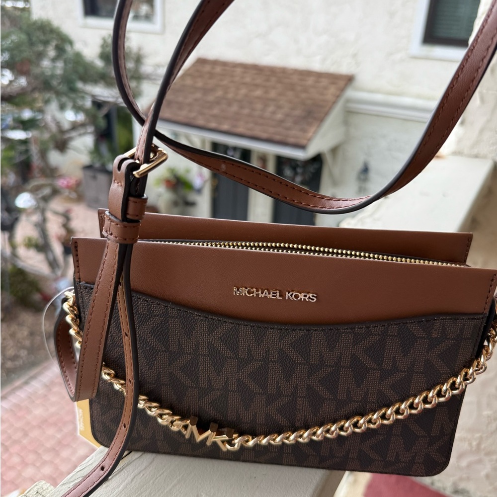 Michael Kors Crossbody Bag in Brown and Tan